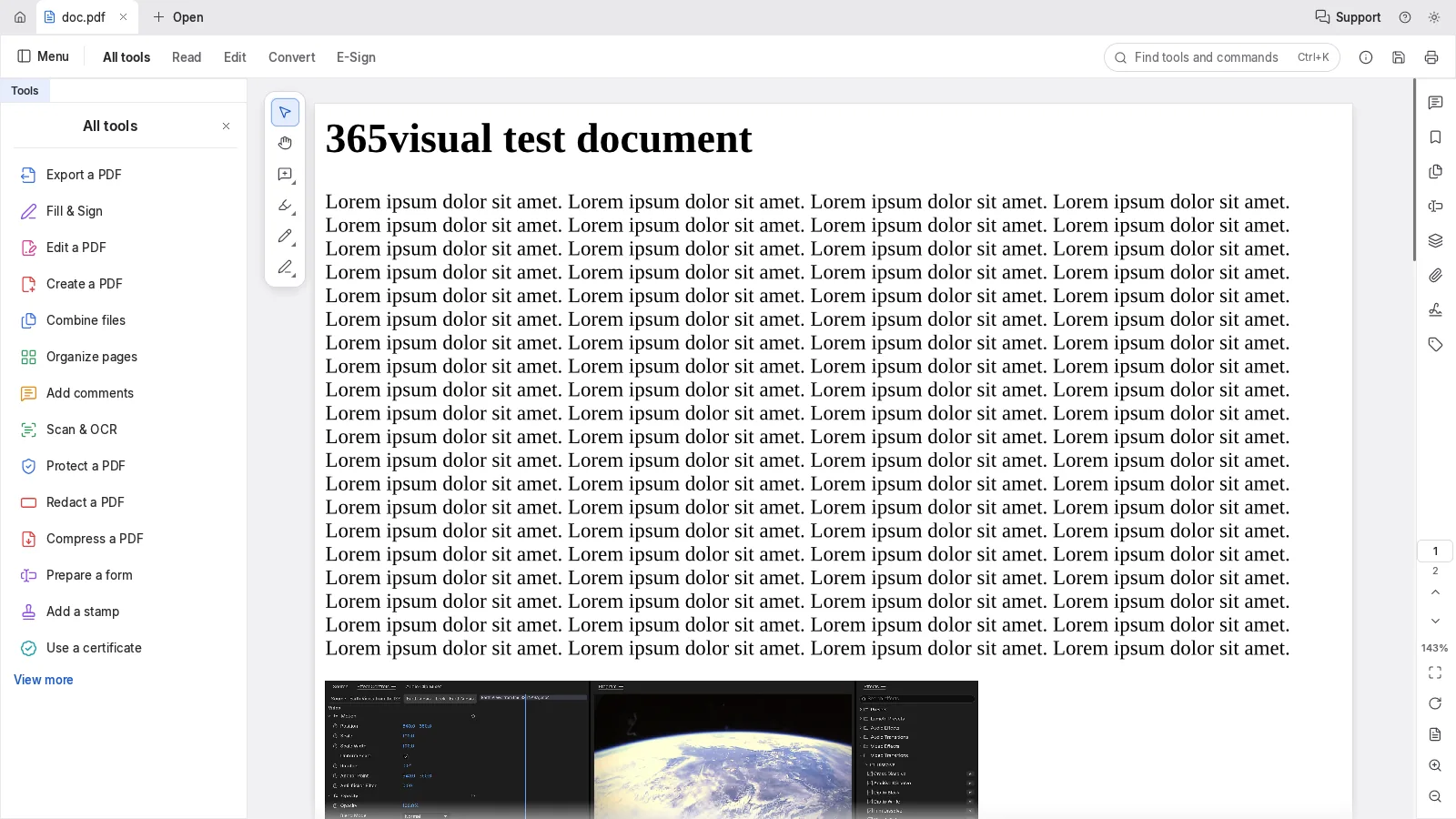 365visual PDF workspace